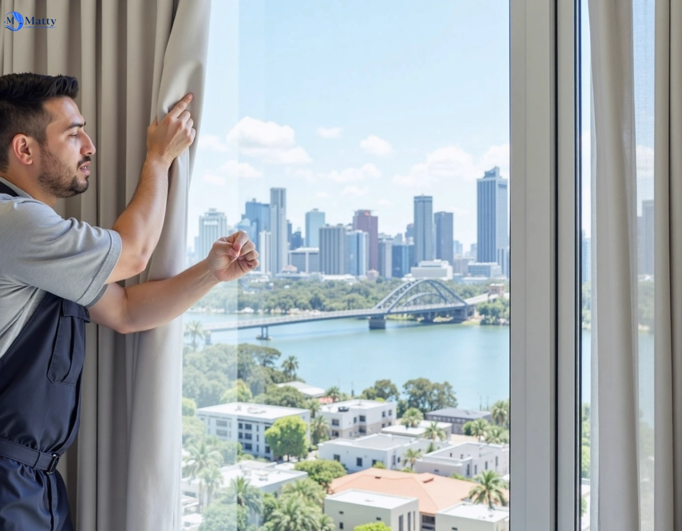 Professional curtain steam cleaning service guanaba QLD by Matty Curtain Cleaning