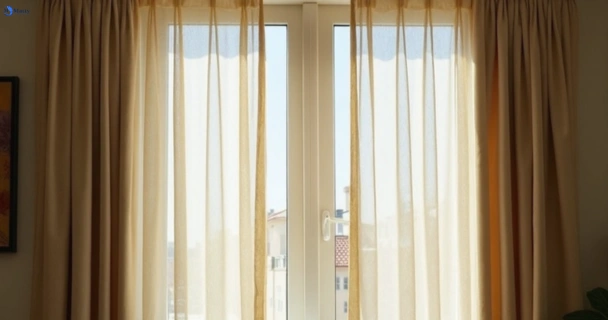 Dull dusty drapes in guanaba before professional cleaning